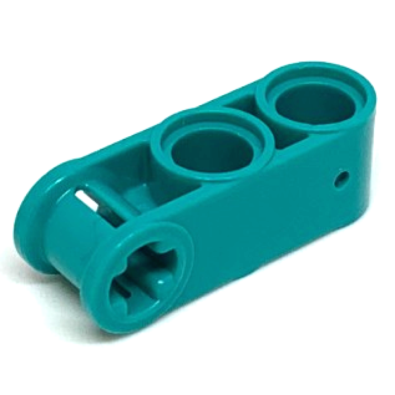 Technic, As en Pin Koppeling Loodrecht 3L met 2 pin gaten Dark Turquoise